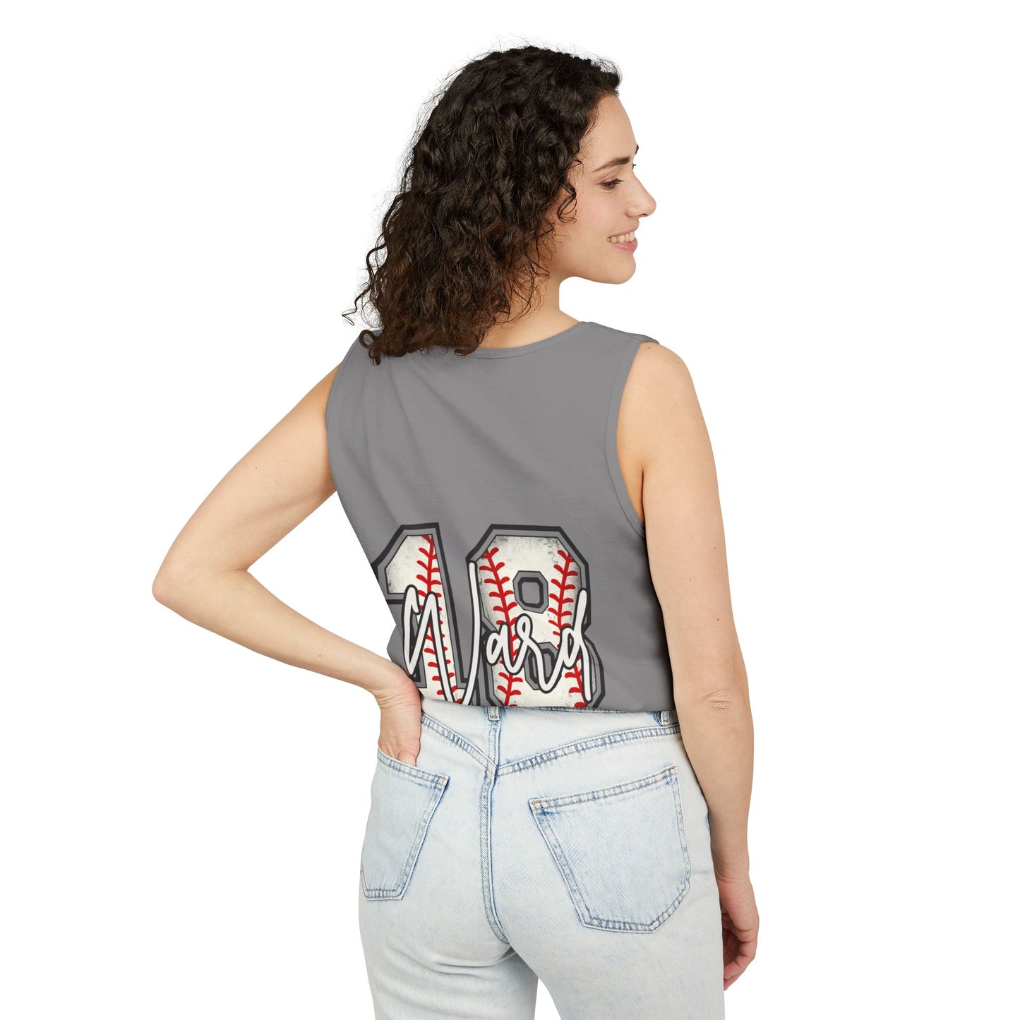Personalized Vintage Baseball Mama Garment-Dyed Tank