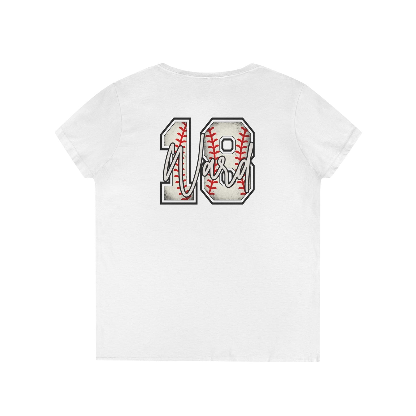 Personalized Vintage Baseball Mama V-Neck Tee