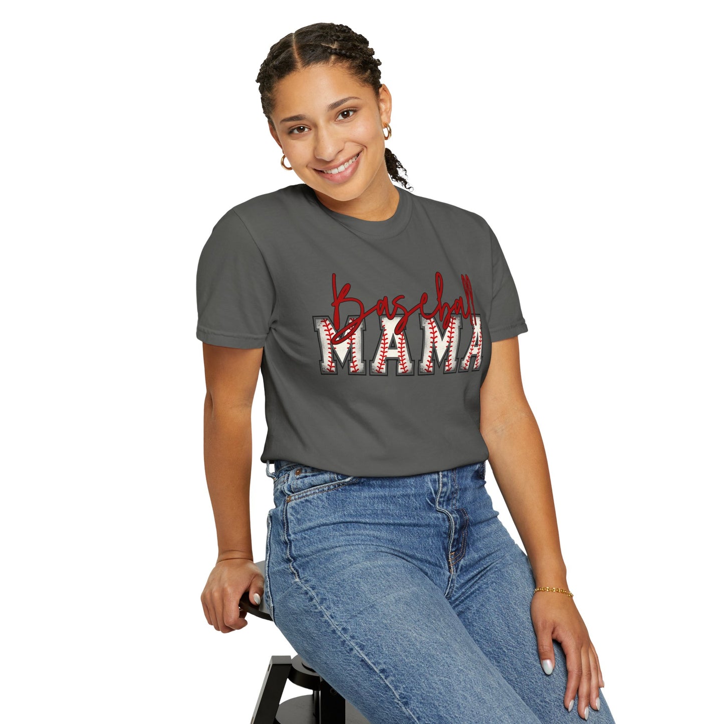 Personalized Vintage Baseball Mama Garment-Dyed Tee