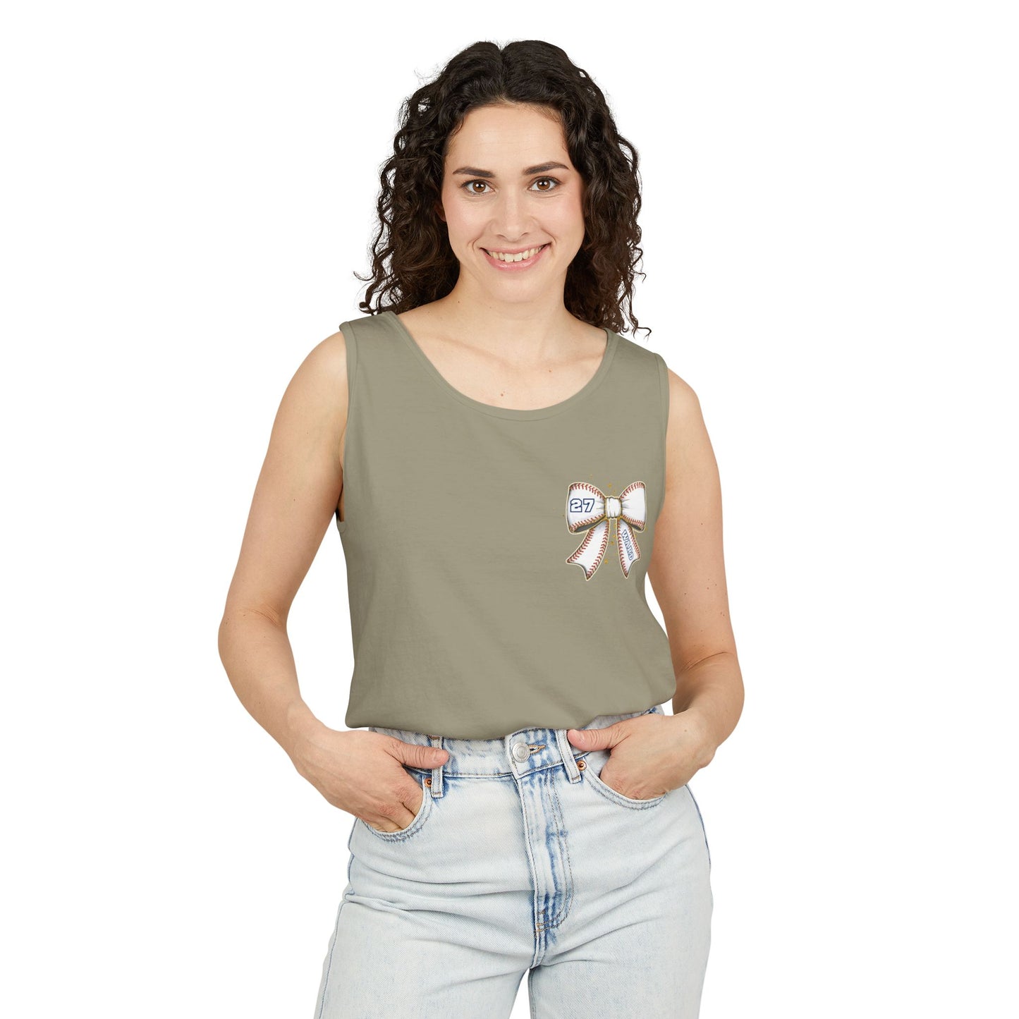 Personalized Game Day Bow Garment-Dyed Tank