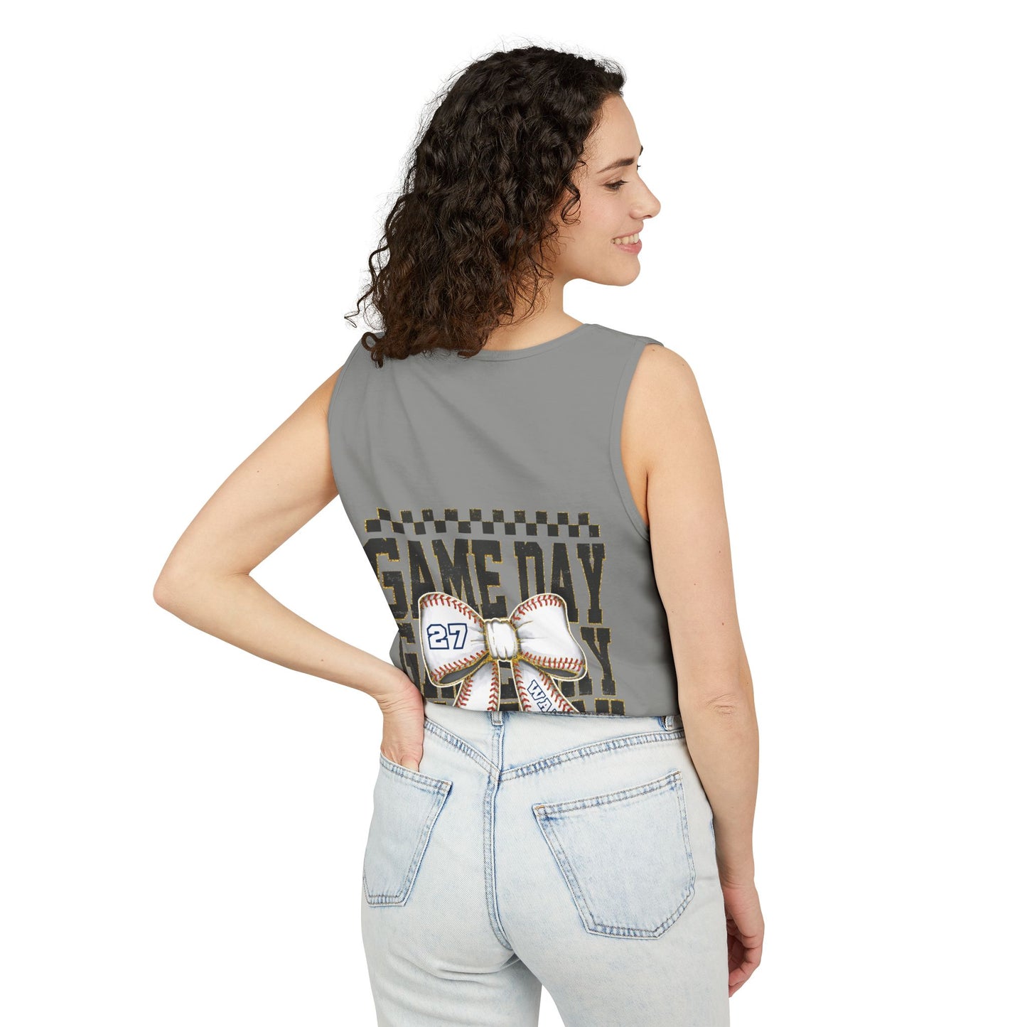 Personalized Game Day Bow Garment-Dyed Tank