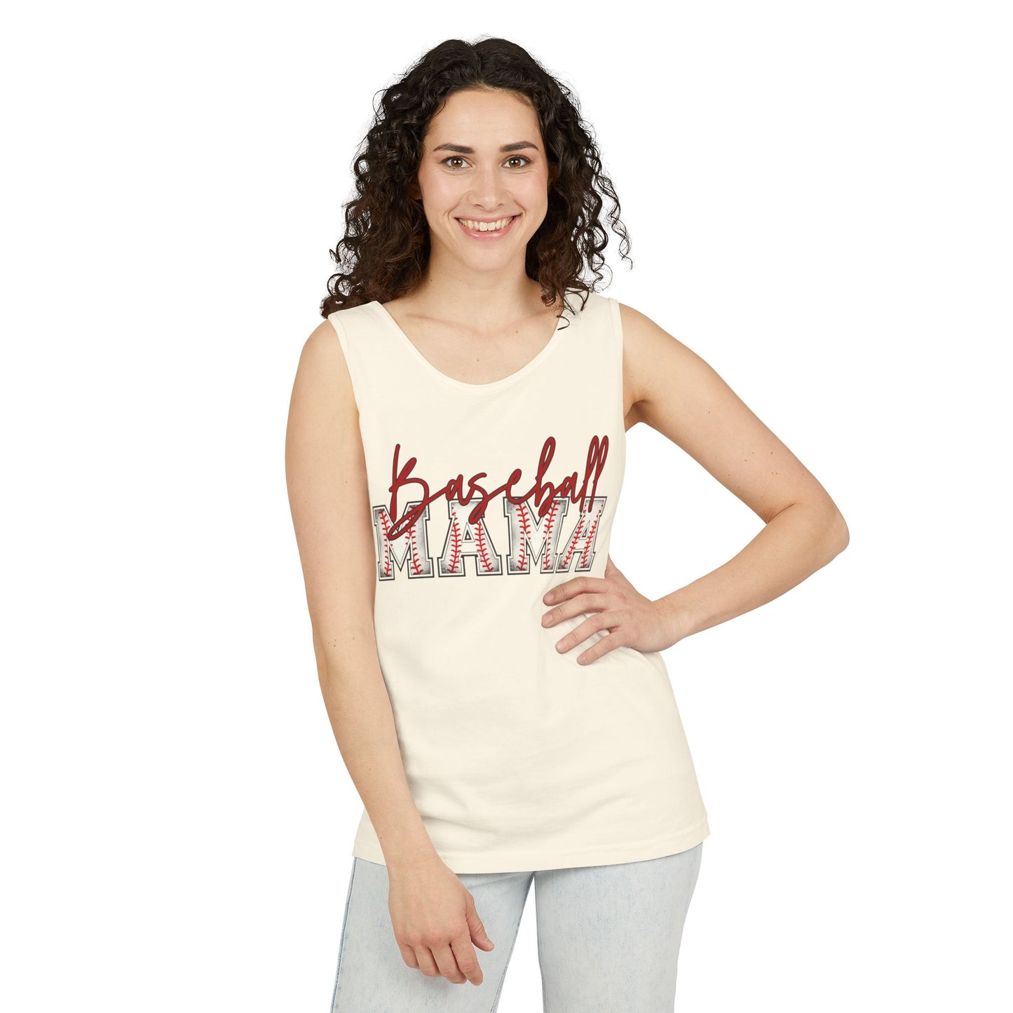Personalized Vintage Baseball Mama Garment-Dyed Tank