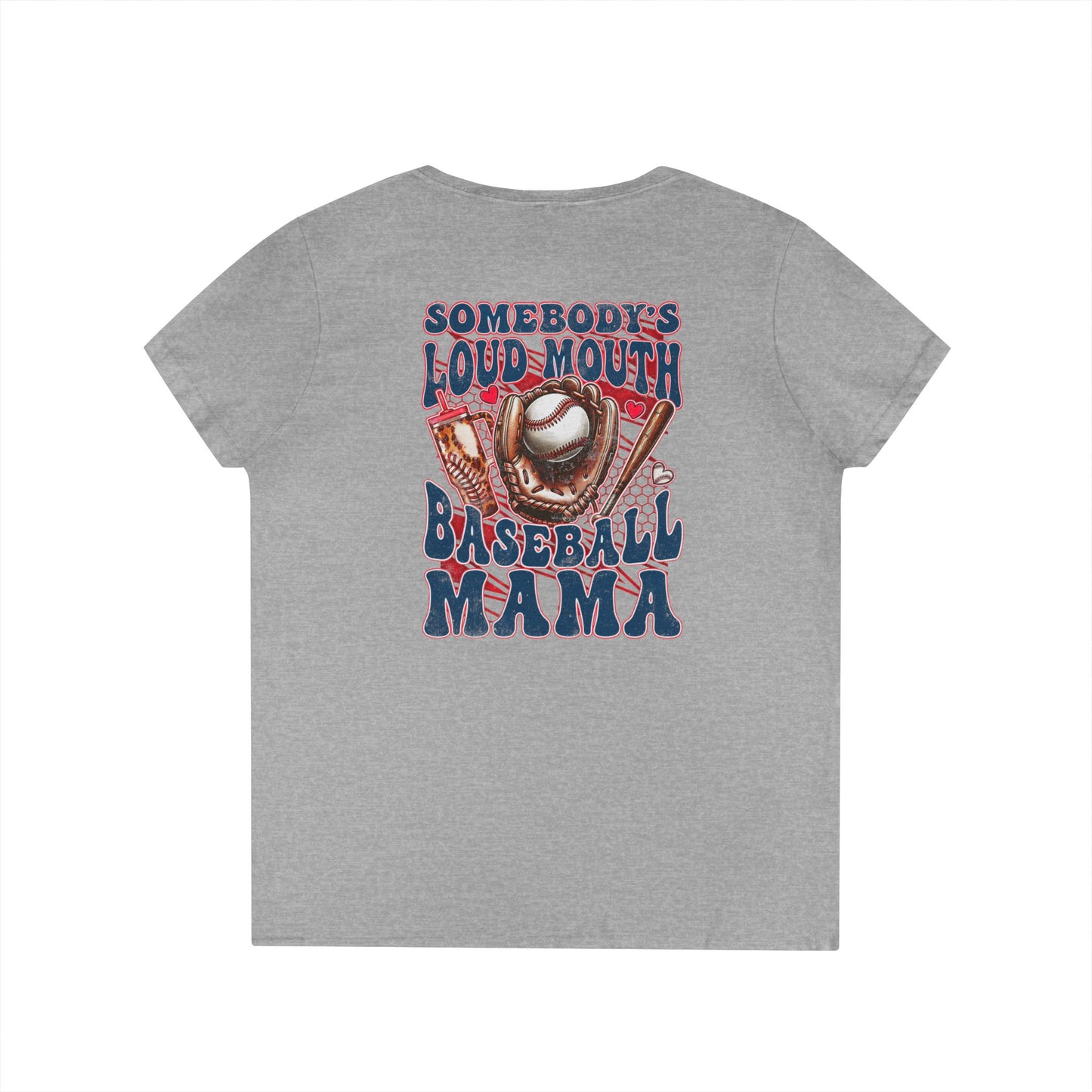 Personalized Loud Mouth Mama V-Neck Tee