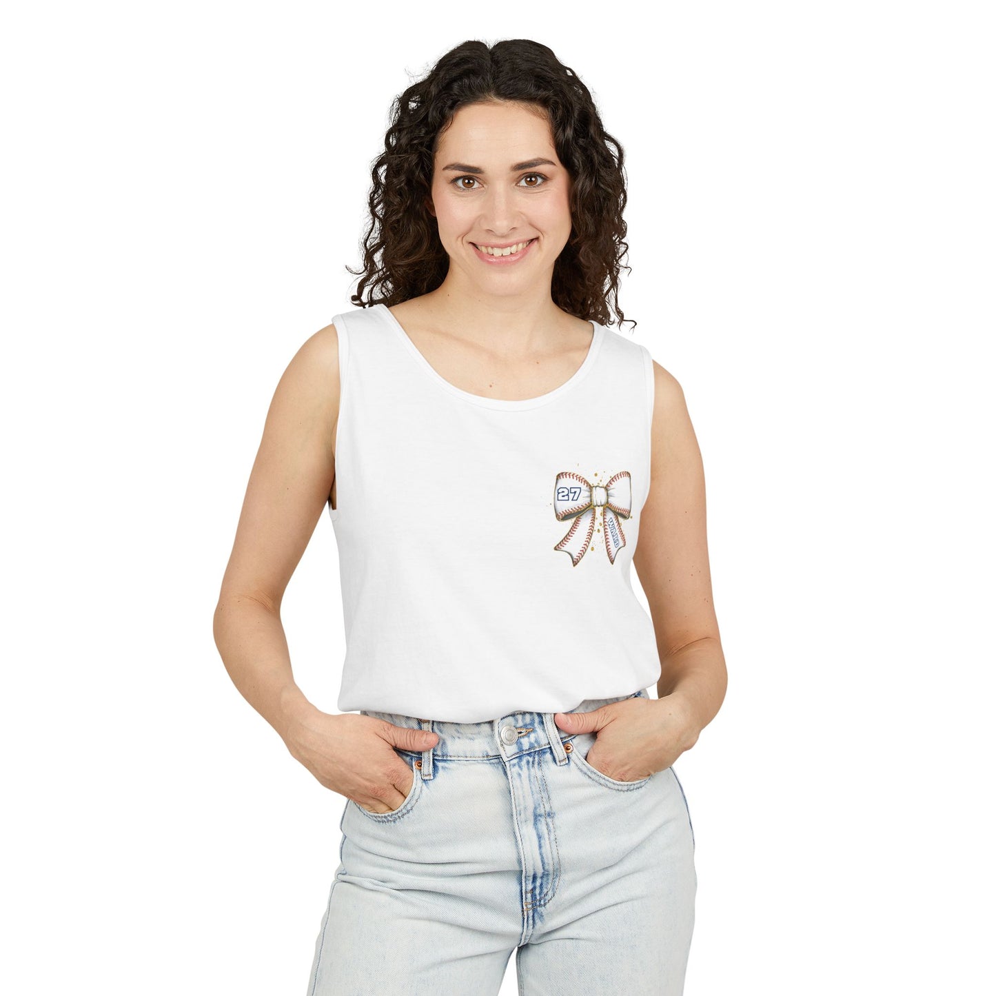 Personalized Game Day Bow Garment-Dyed Tank