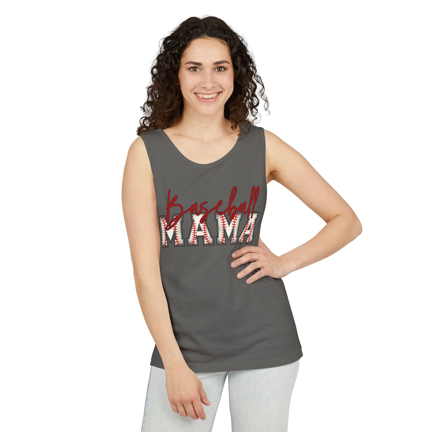 Personalized Vintage Baseball Mama Garment-Dyed Tank