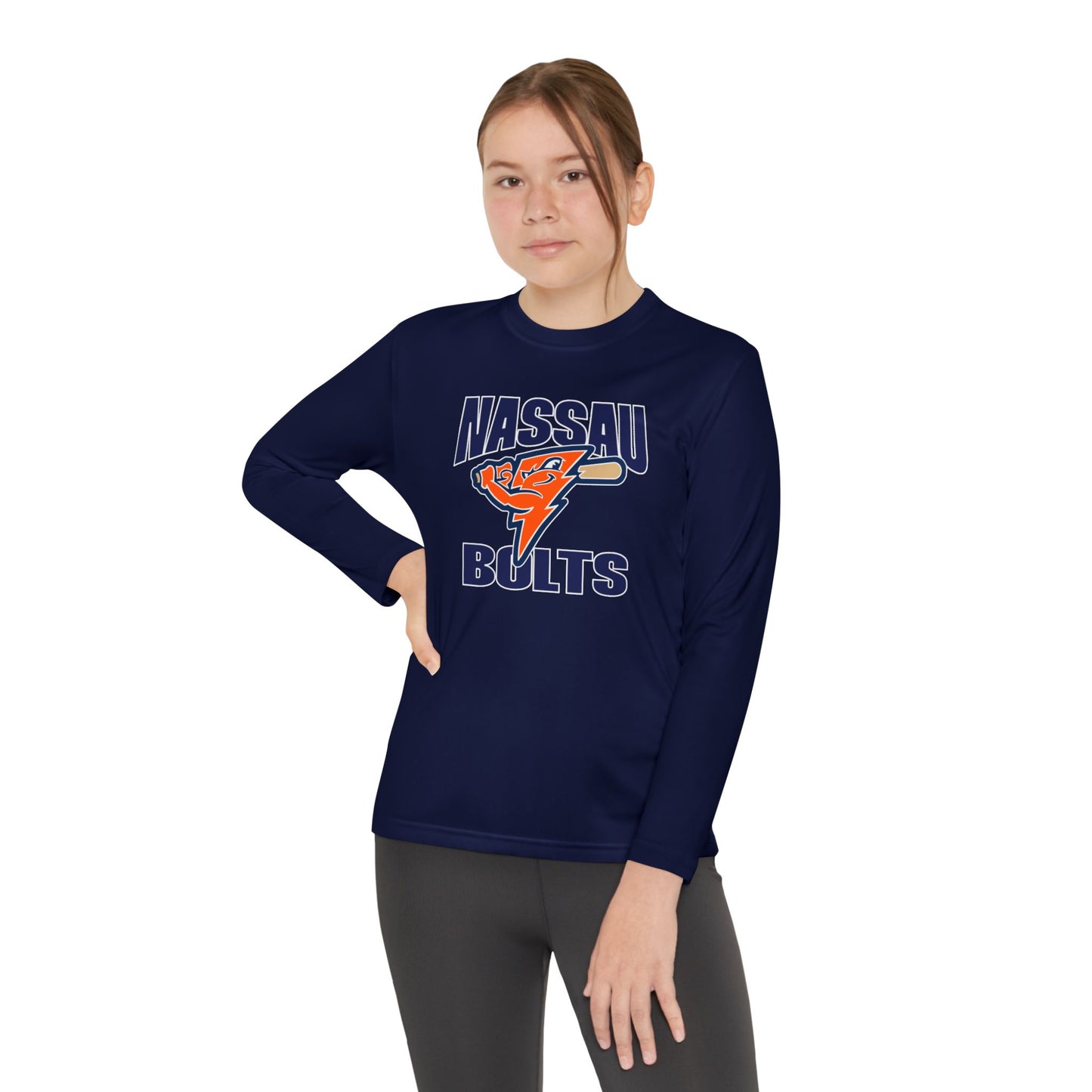 Personalized Bolts Youth Long Sleeve Dri-Fit Tee