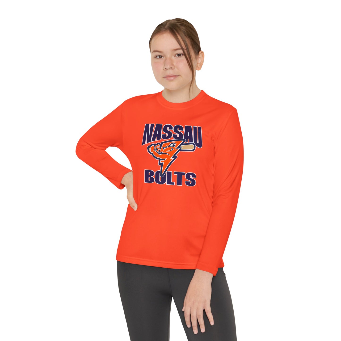 Personalized Bolts Youth Long Sleeve Dri-Fit Tee
