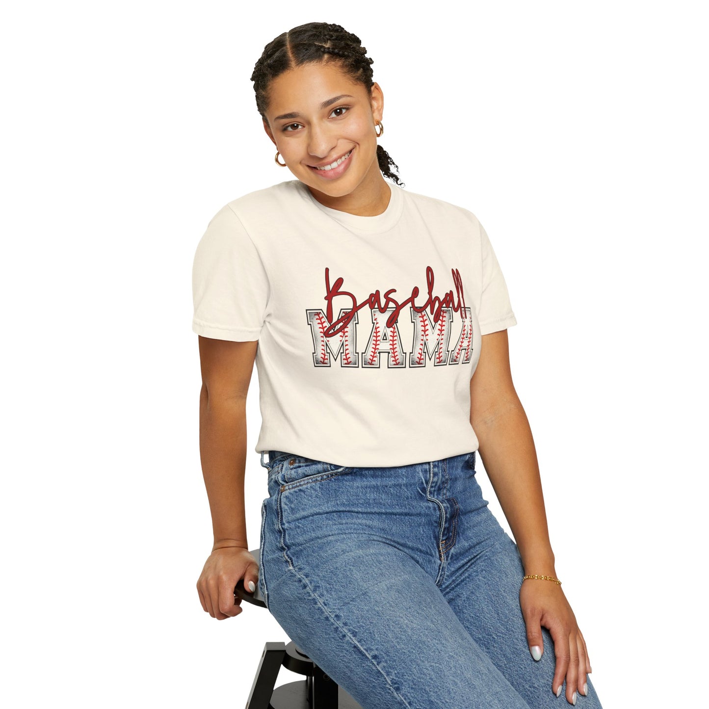 Personalized Vintage Baseball Mama Garment-Dyed Tee