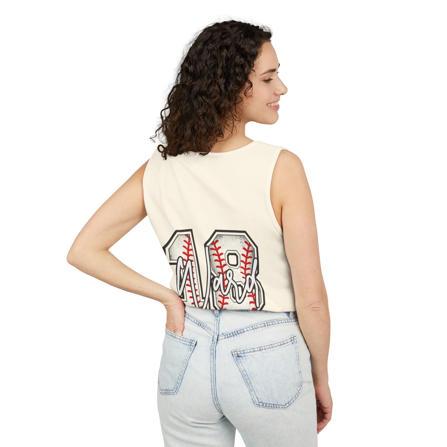 Personalized Vintage Baseball Mama Garment-Dyed Tank