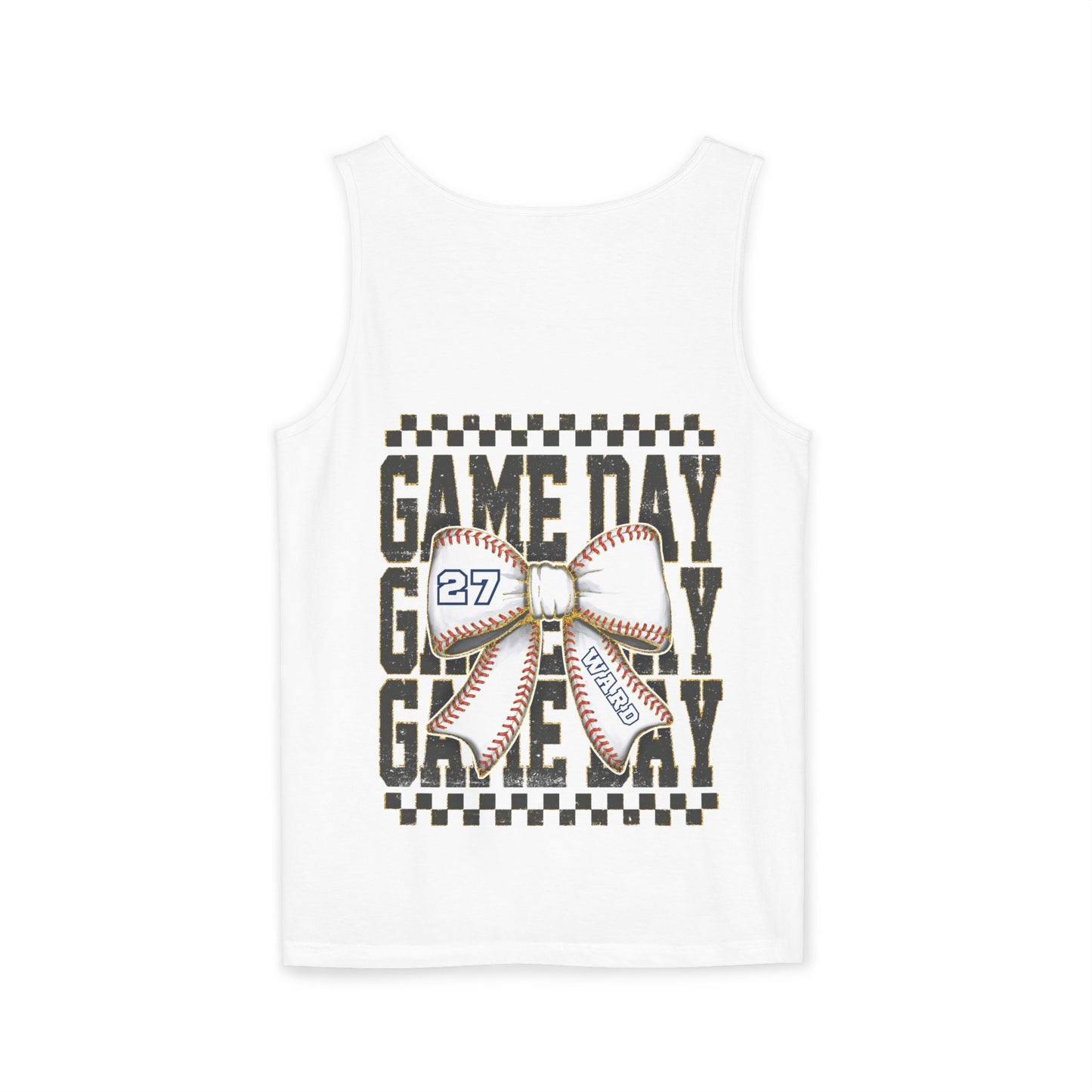 Personalized Game Day Bow Garment-Dyed Tank