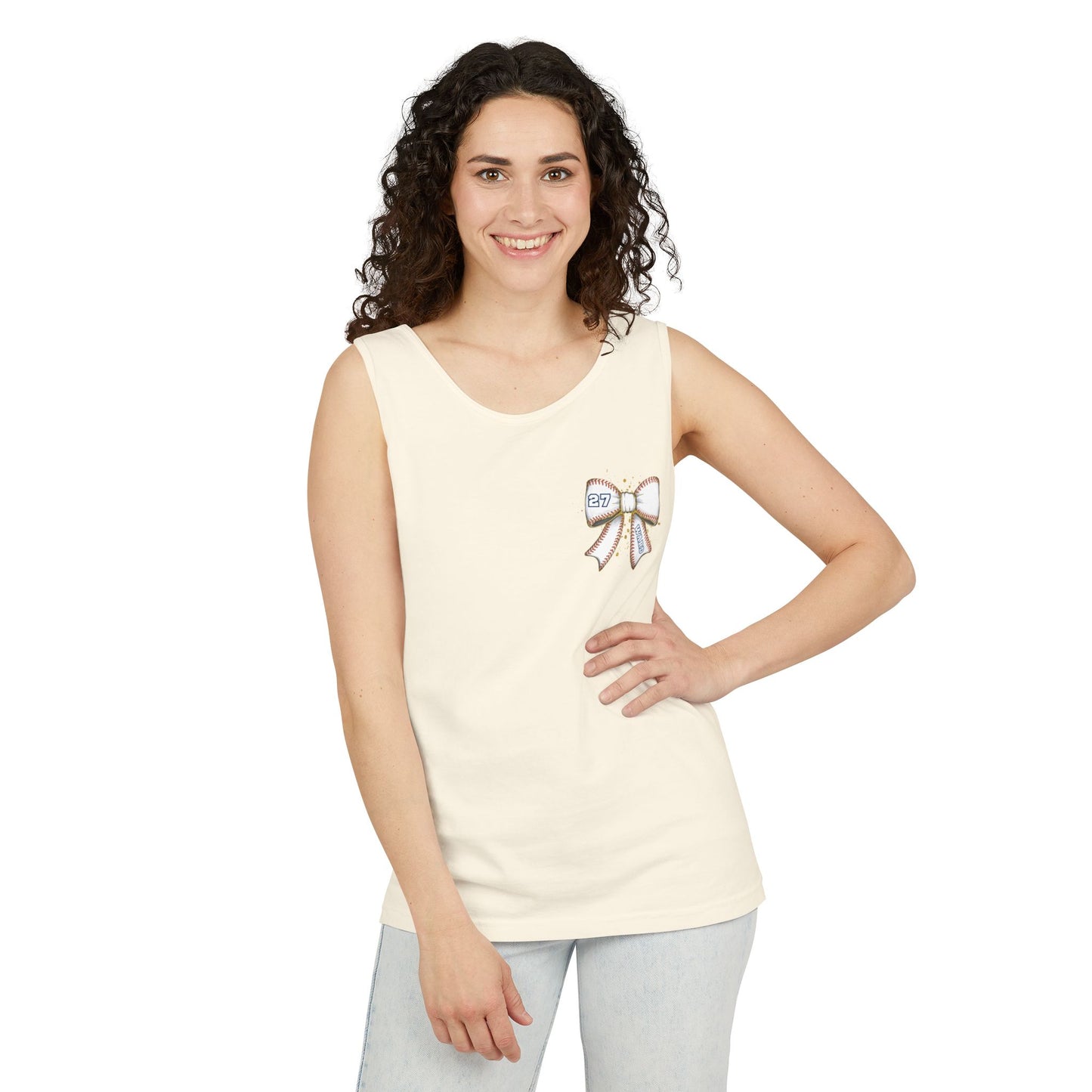 Personalized Game Day Bow Garment-Dyed Tank