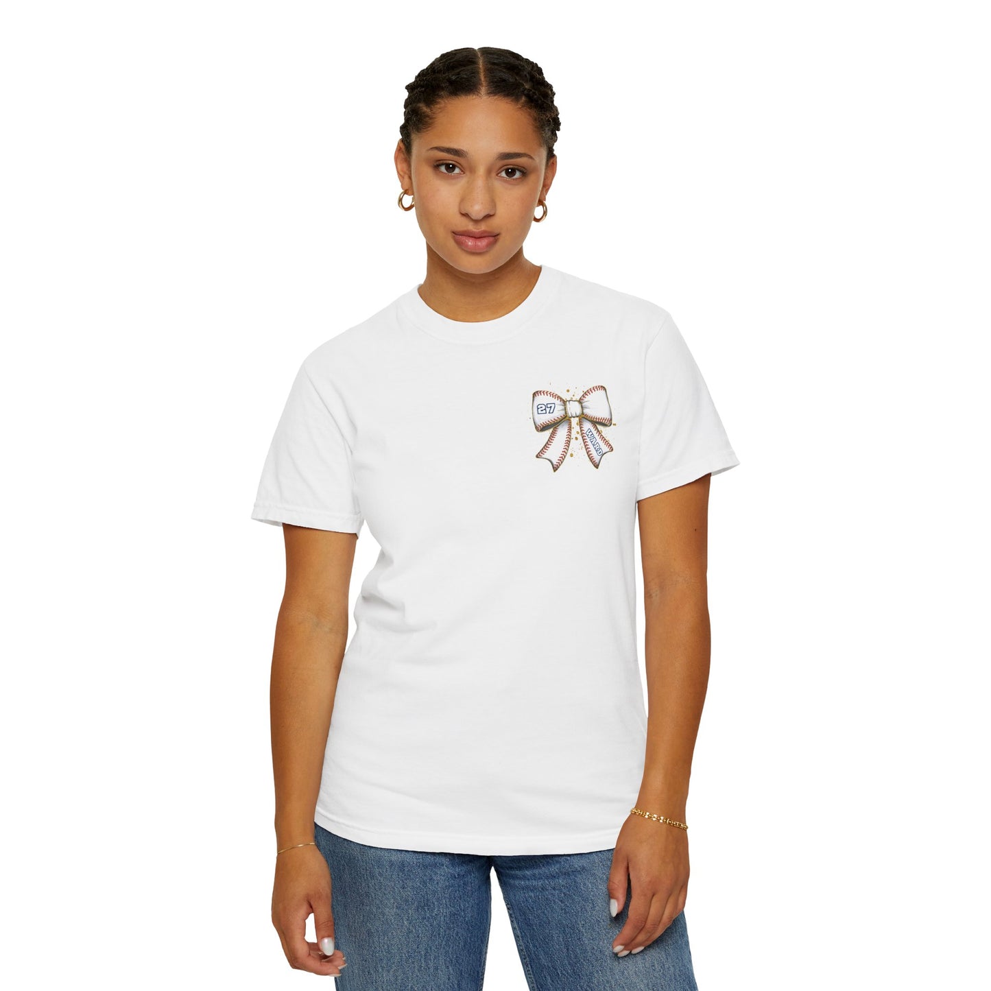 Personalized Game Day Bow Garment-Dyed Tee