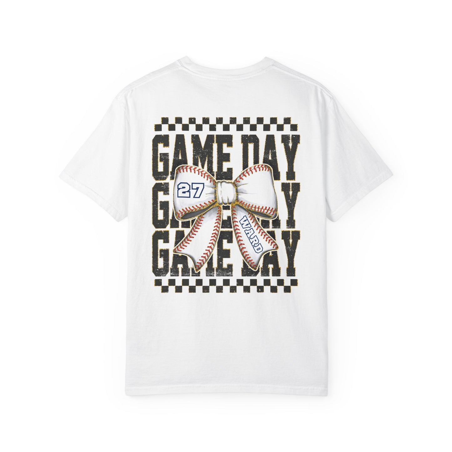 Personalized Game Day Bow Garment-Dyed Tee