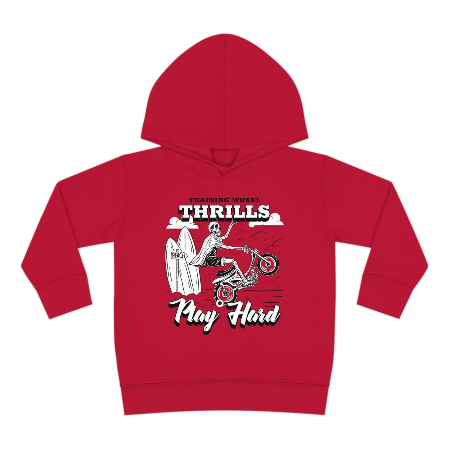 Training Wheels, Play Hard | Toddler Pullover Hoodie