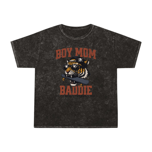 Boy Mom Baddie | Unisex Mineral Wash T-Shirt