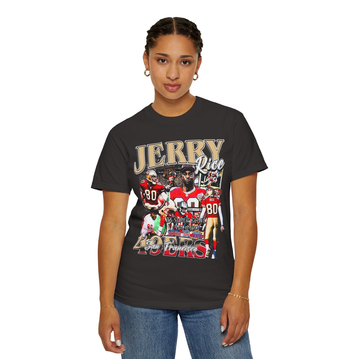 Jerry Rice | 3X Super Bowl Champ | Unisex Garment-Dyed T-shirt