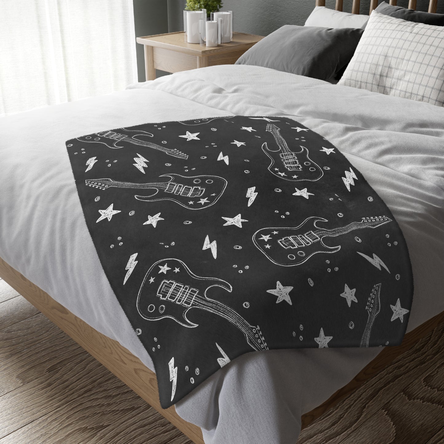 Rock On | Velveteen Minky Blanket (Two-sided print)