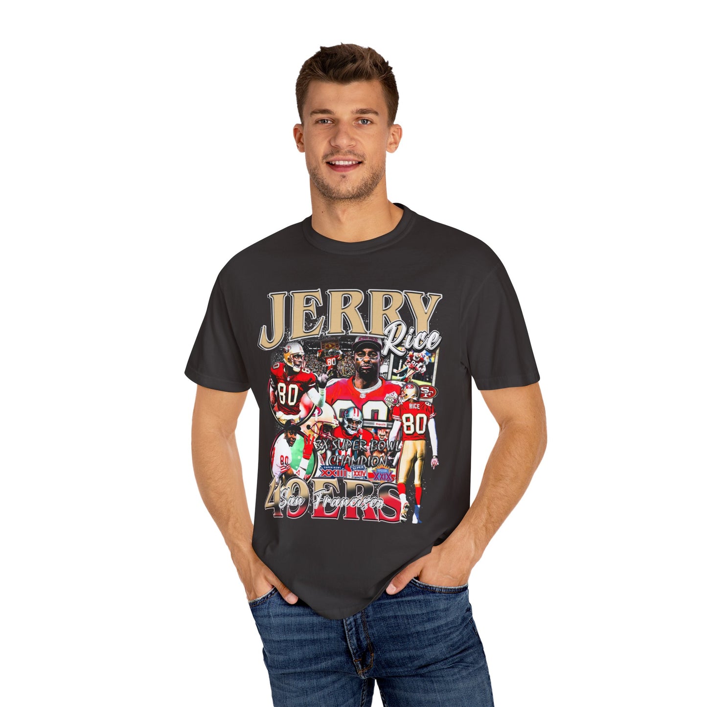 Jerry Rice | 3X Super Bowl Champ | Unisex Garment-Dyed T-shirt