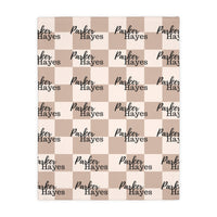 Checkered | Personalized | Velveteen Minky Blanket (Two-sided print)