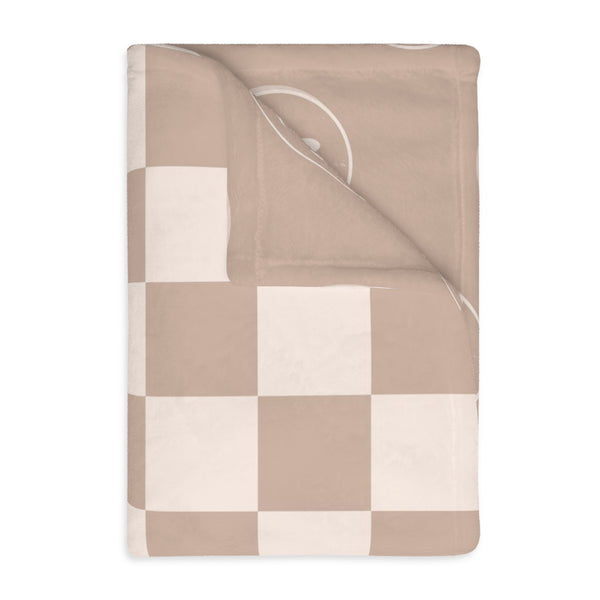 Checkered Smiley | Velveteen Minky Blanket (Two-sided print)
