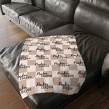 Checkered | Personalized | Velveteen Minky Blanket (Two-sided print)