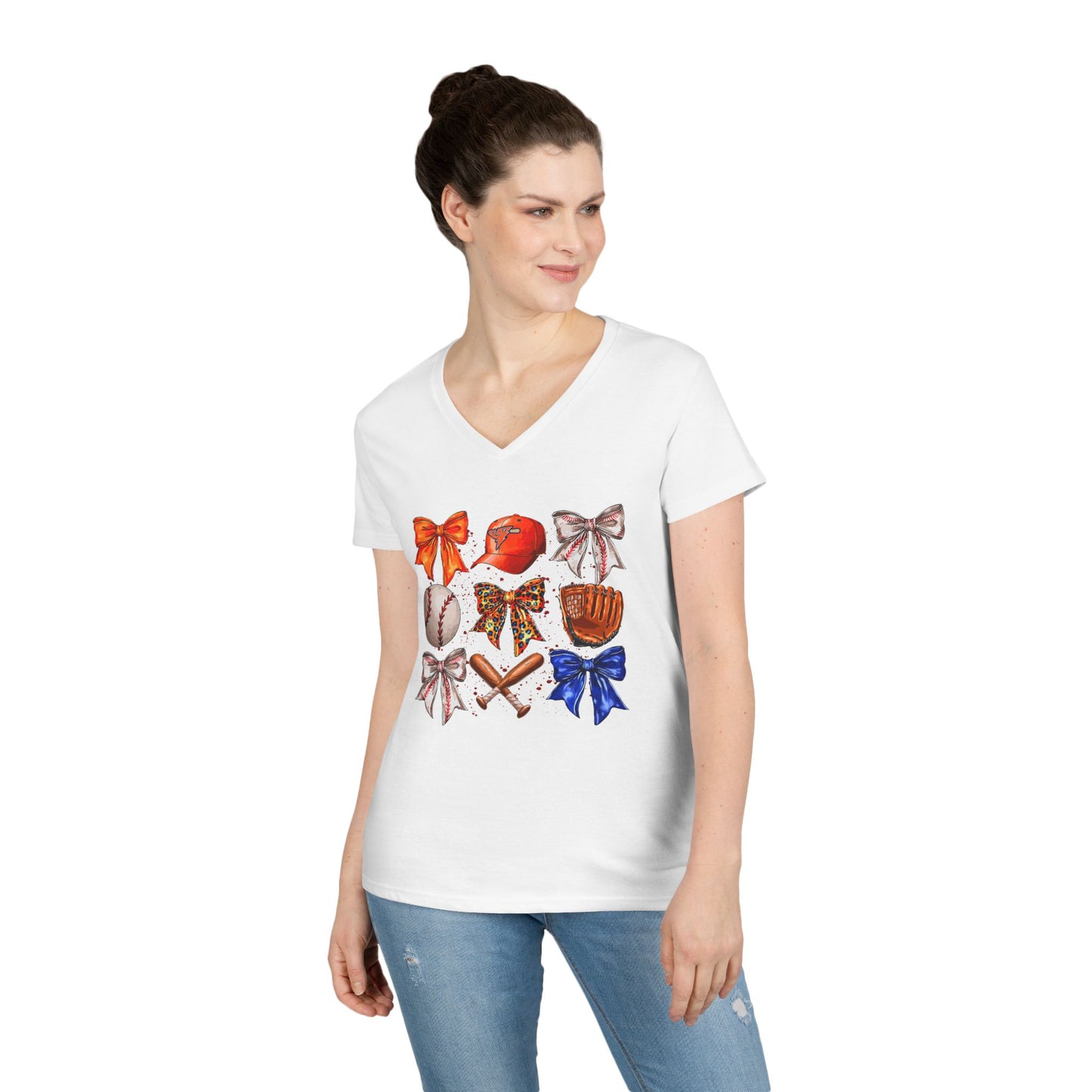 Women's Bolts + Bows V-Neck