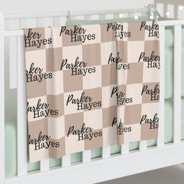 Checkered | Personalized | Baby Swaddle Blanket
