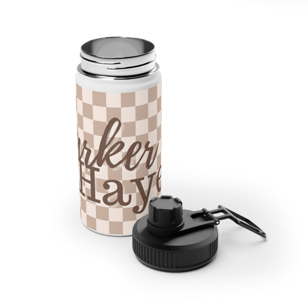 Checkered | Personalized | Stainless Steel Tumbler w/Sports Lid