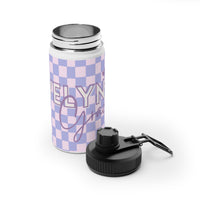 Checkered Hearts | Personalized | Stainless Steel Tumbler w/Sports Lid