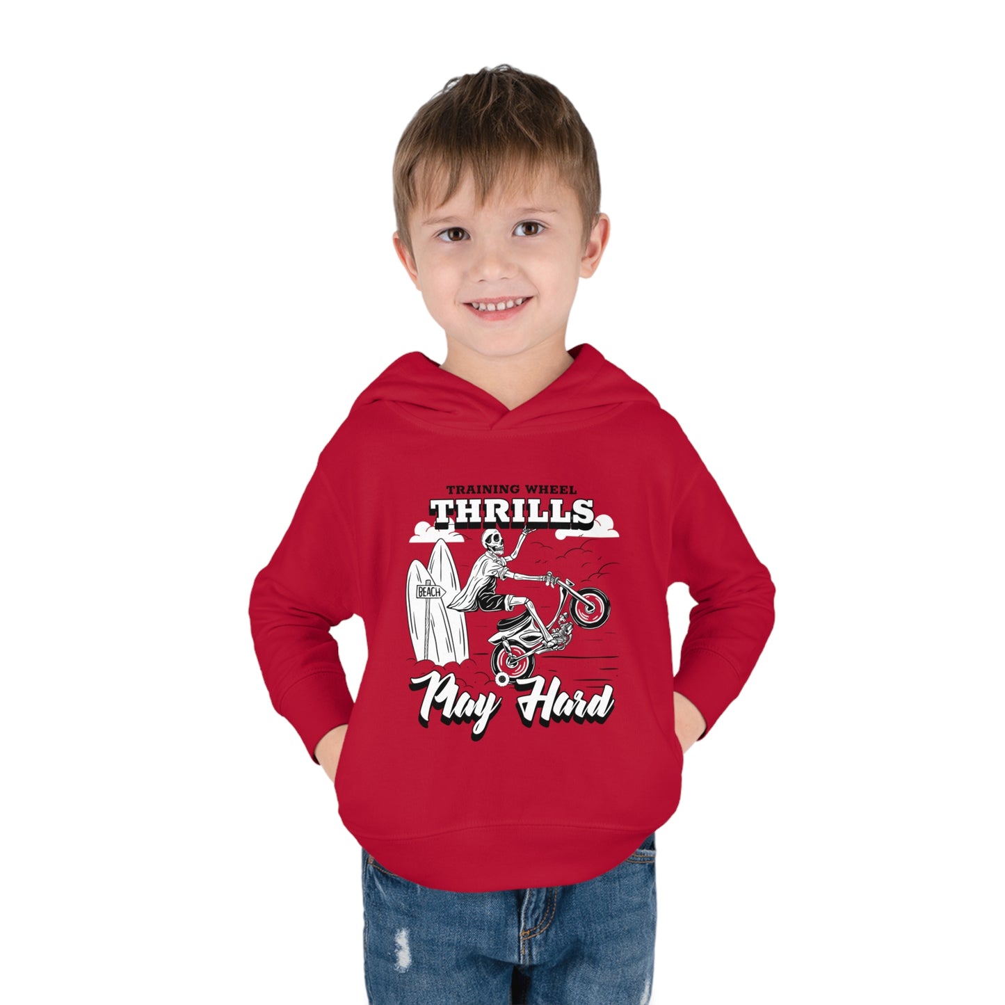 Training Wheels, Play Hard | Toddler Pullover Hoodie