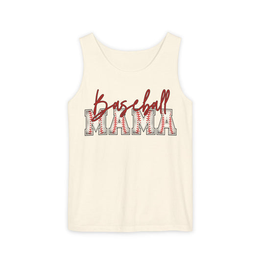 Personalized Vintage Baseball Mama Garment-Dyed Tank