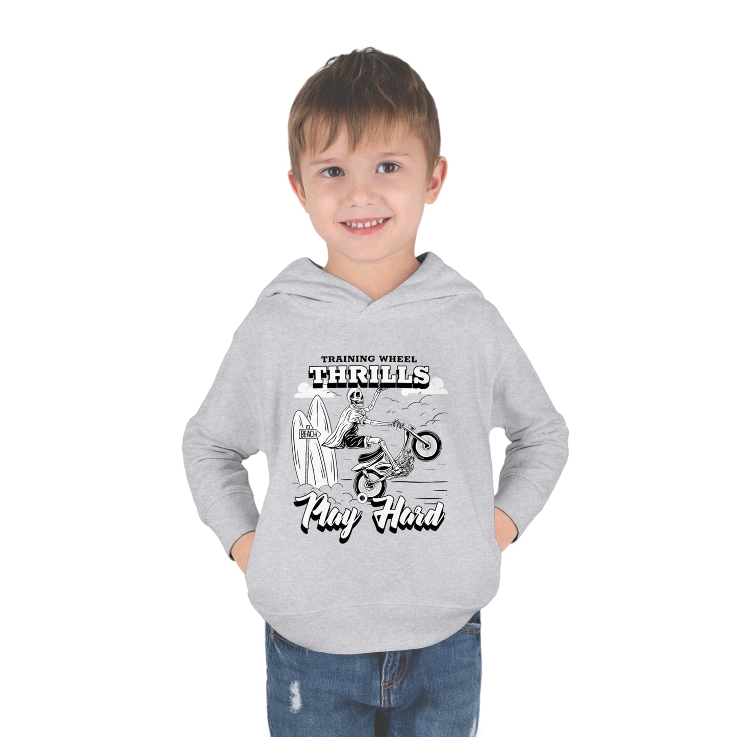 Training Wheels, Play Hard | Toddler Pullover Hoodie