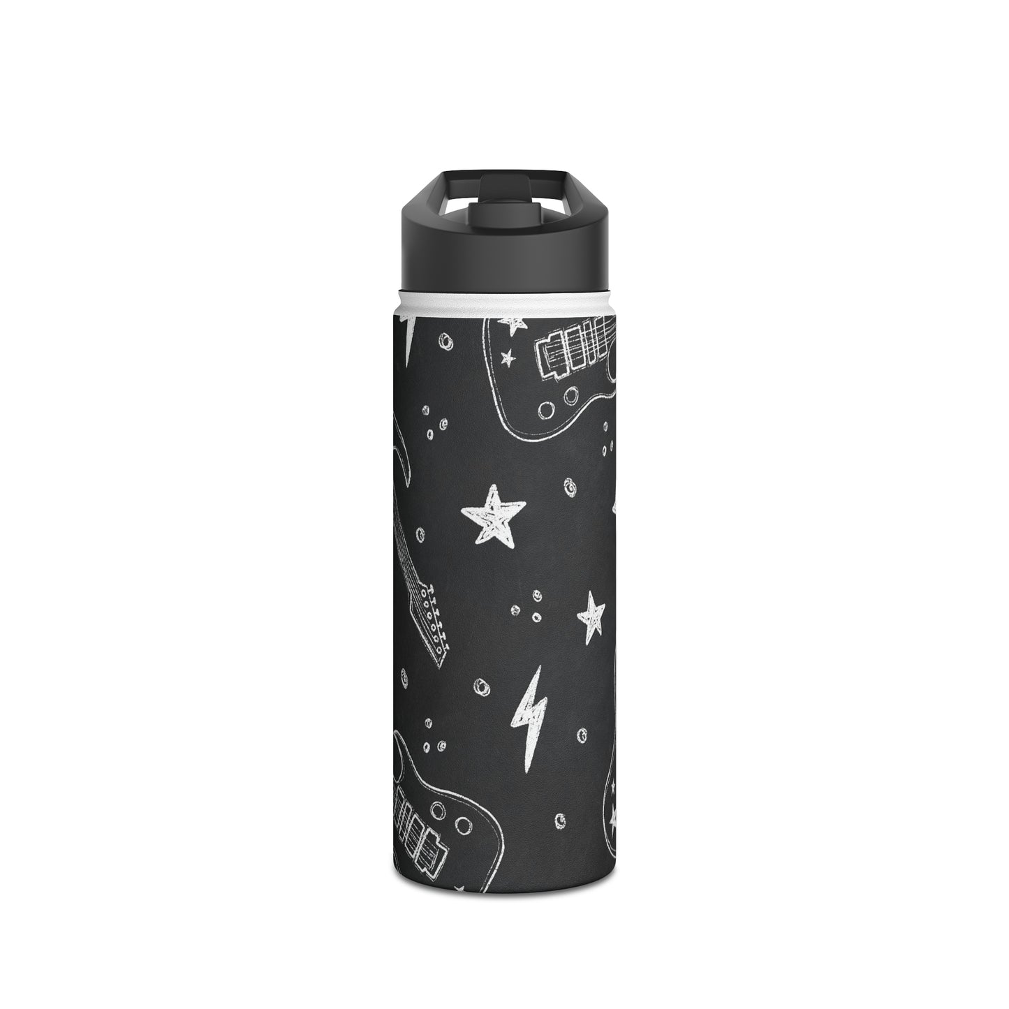 Rock On Stainless Steel Water Bottle, With Straw