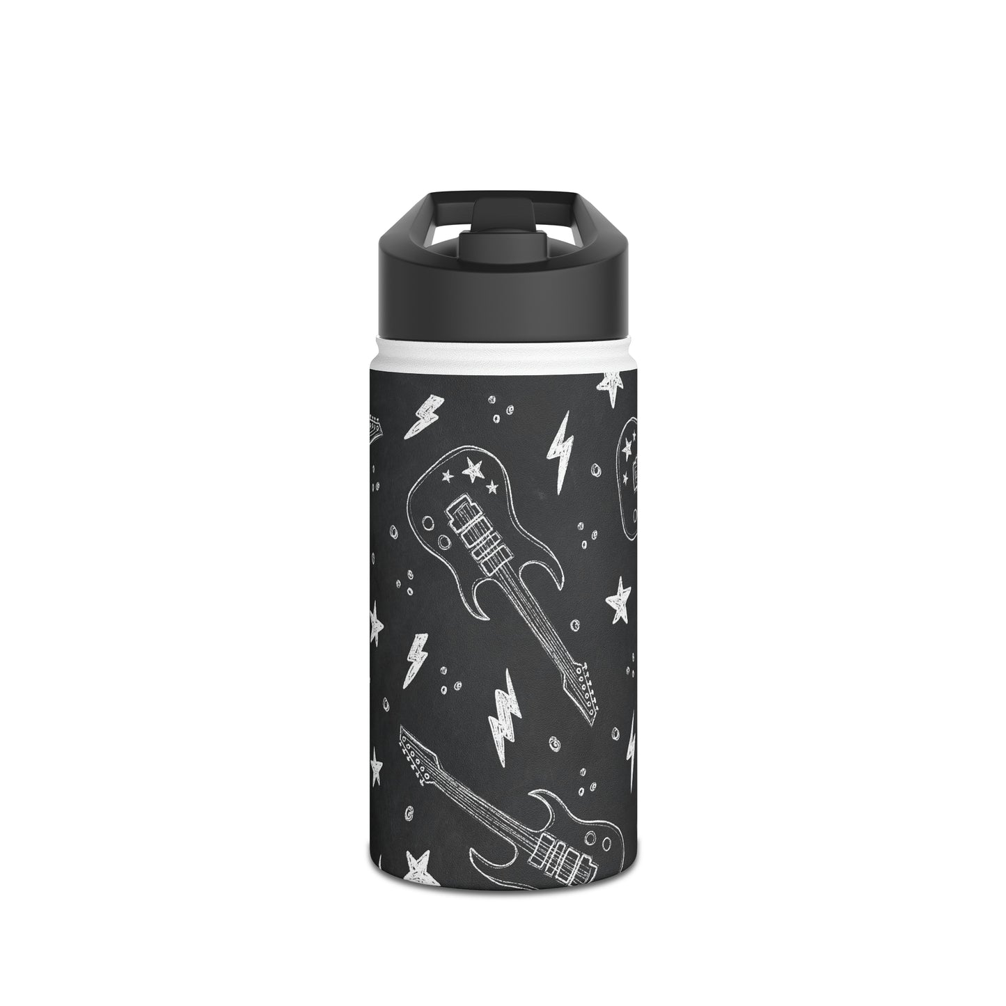 Rock On Stainless Steel Water Bottle, With Straw