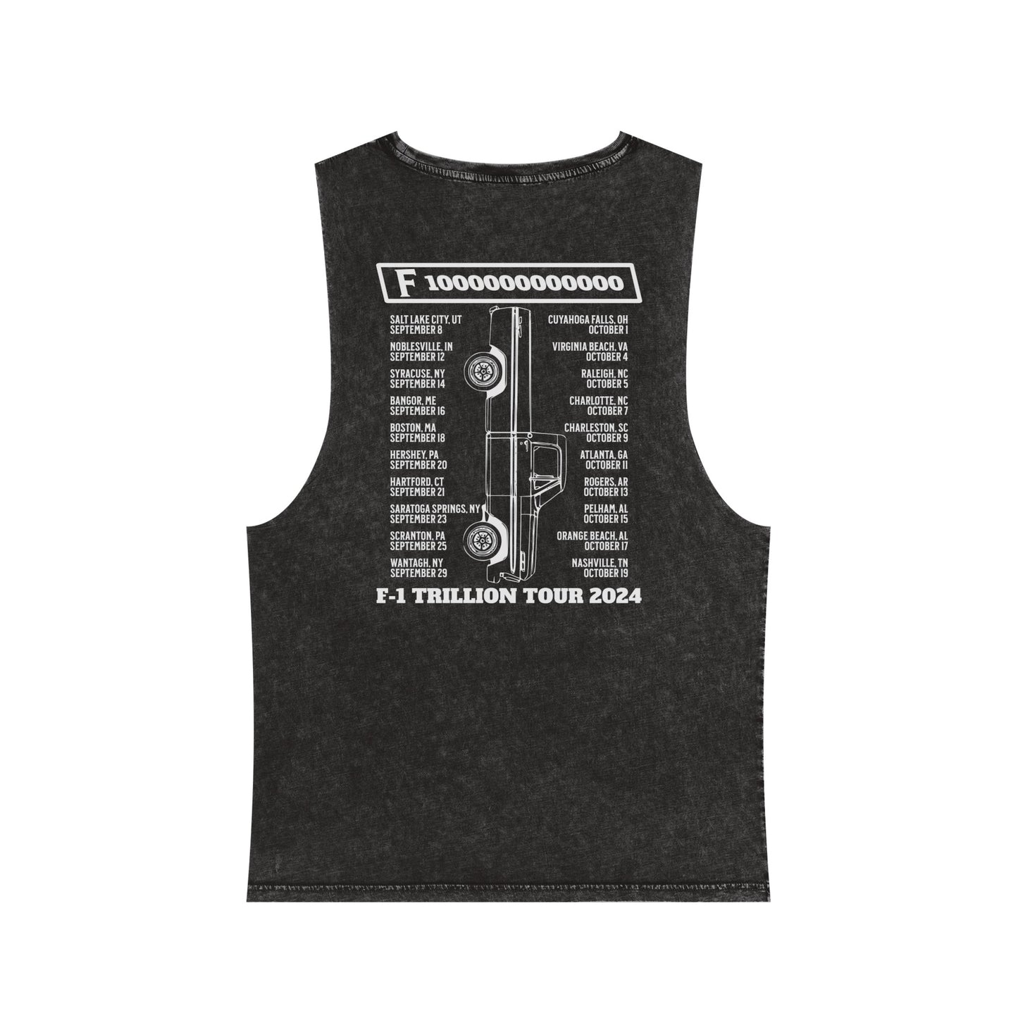 Posty | F-1 Trillon | Tour Tee | Adult Unisex Acid Wash Muscle Tank