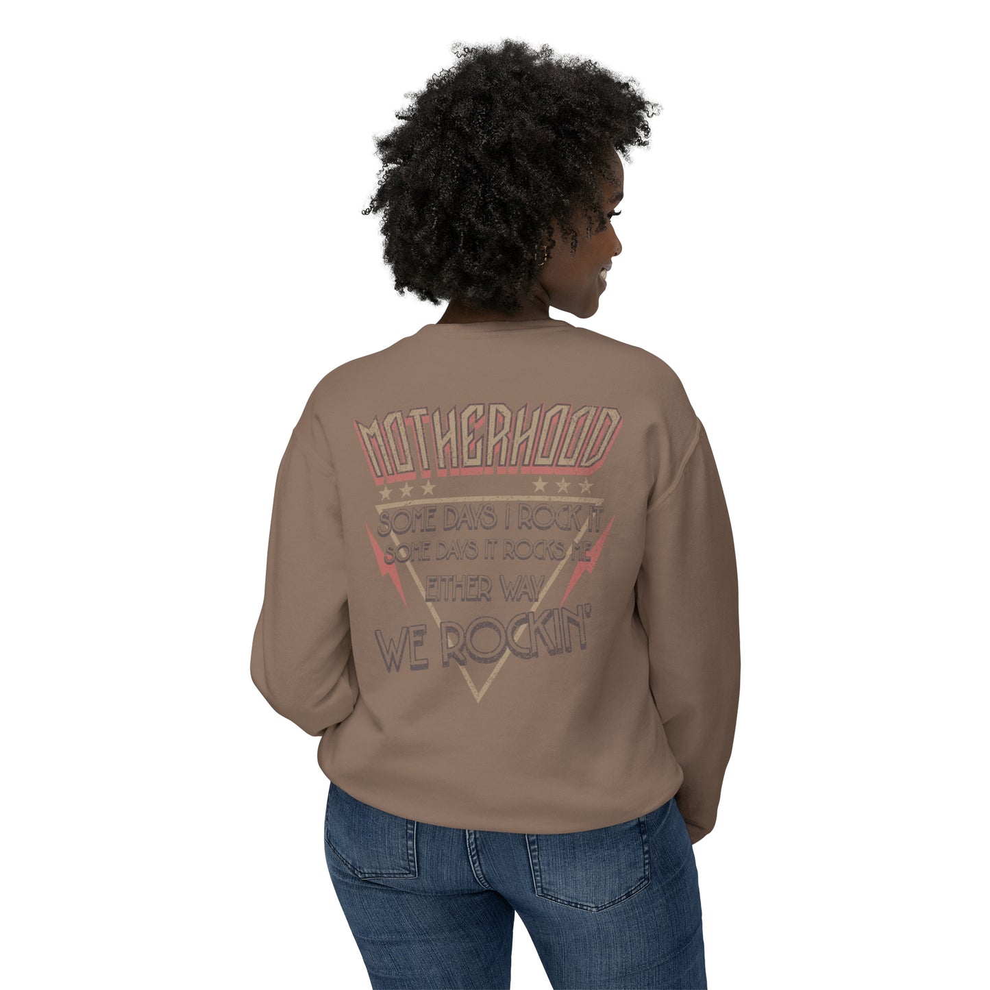 Rockin' Motherhood | Unisex Lightweight Crewneck Sweatshirt