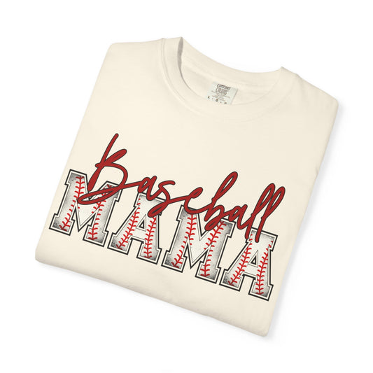 Personalized Vintage Baseball Mama Garment-Dyed Tee