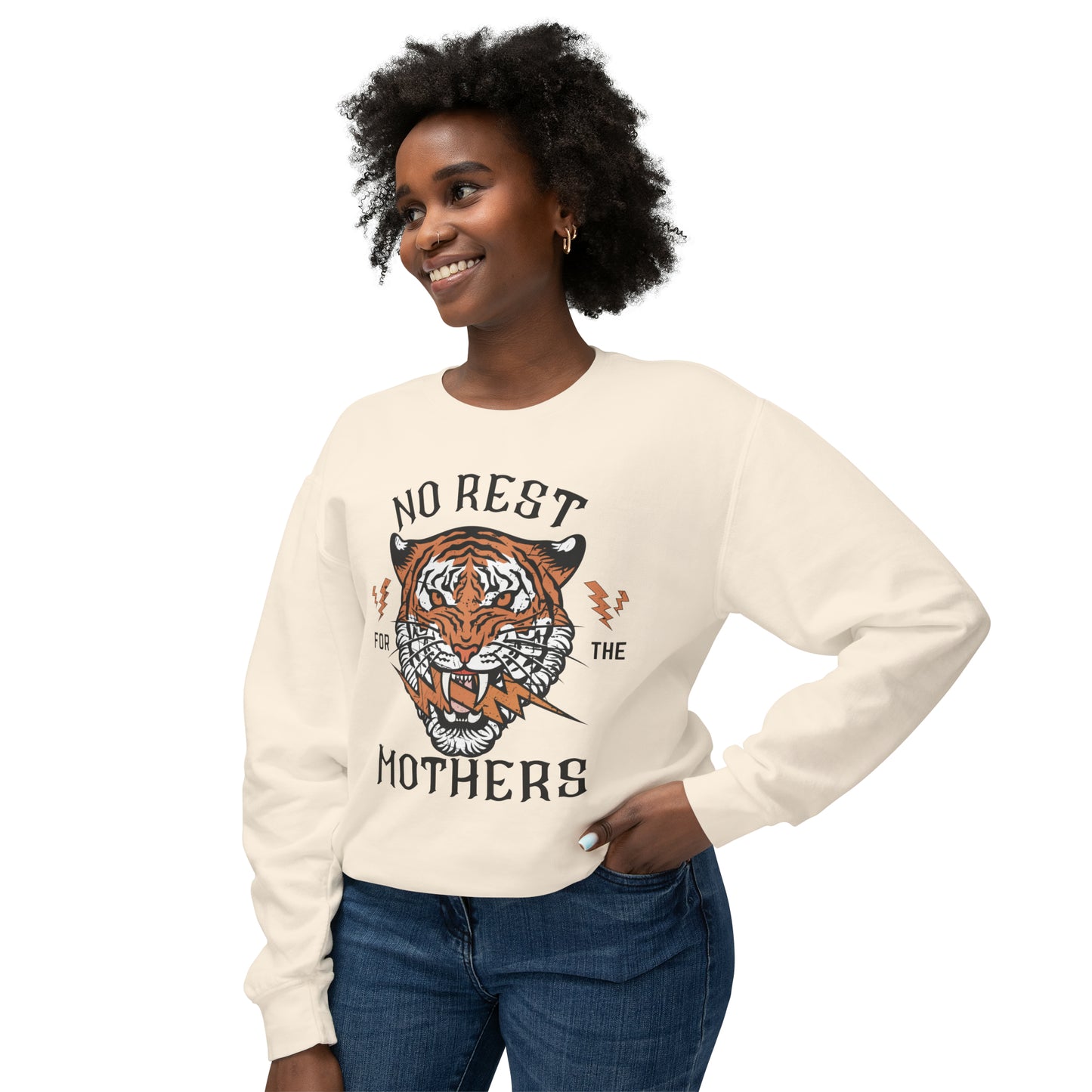 No Rest For The Mothers | Unisex Lightweight Crewneck Sweatshirt