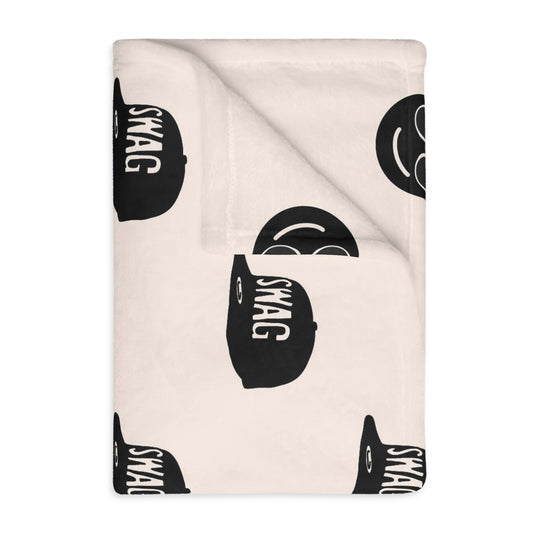 Swag Smiley | Velveteen Minky Blanket (Two-sided print)