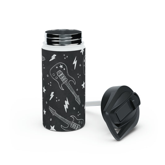 Rock On Stainless Steel Water Bottle, With Straw