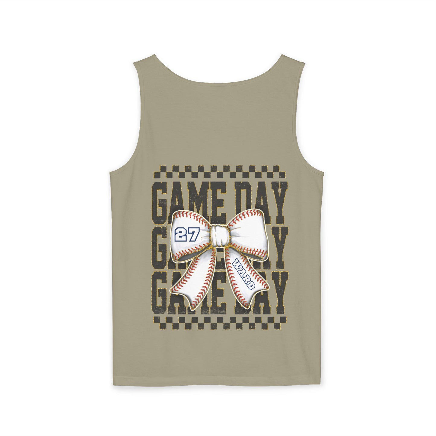 Personalized Game Day Bow Garment-Dyed Tank