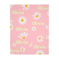 Daisies | Personalized | Velveteen Minky Blanket (Two-sided print)