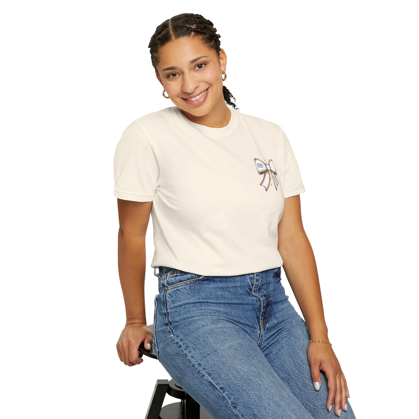 Personalized Game Day Bow Garment-Dyed Tee