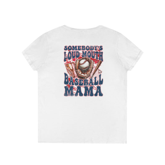 Personalized Loud Mouth Mama V-Neck Tee
