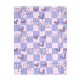 Checkered Hearts | Personalized | Velveteen Minky Blanket (Two-sided print)