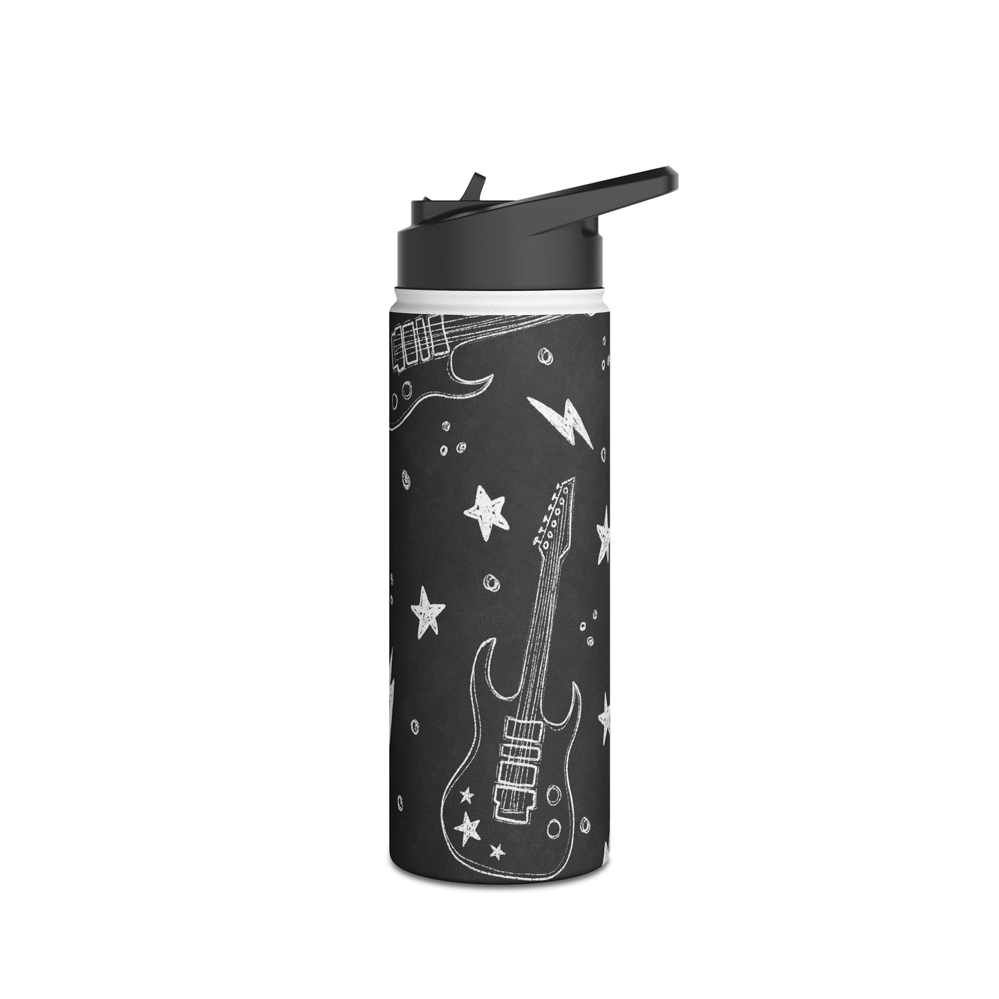 Rock On Stainless Steel Water Bottle, With Straw