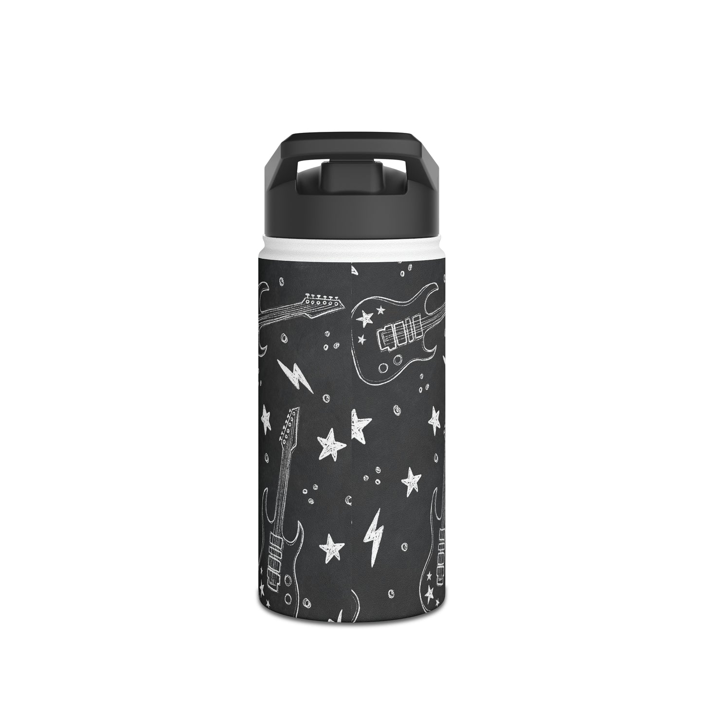 Rock On Stainless Steel Water Bottle, With Straw