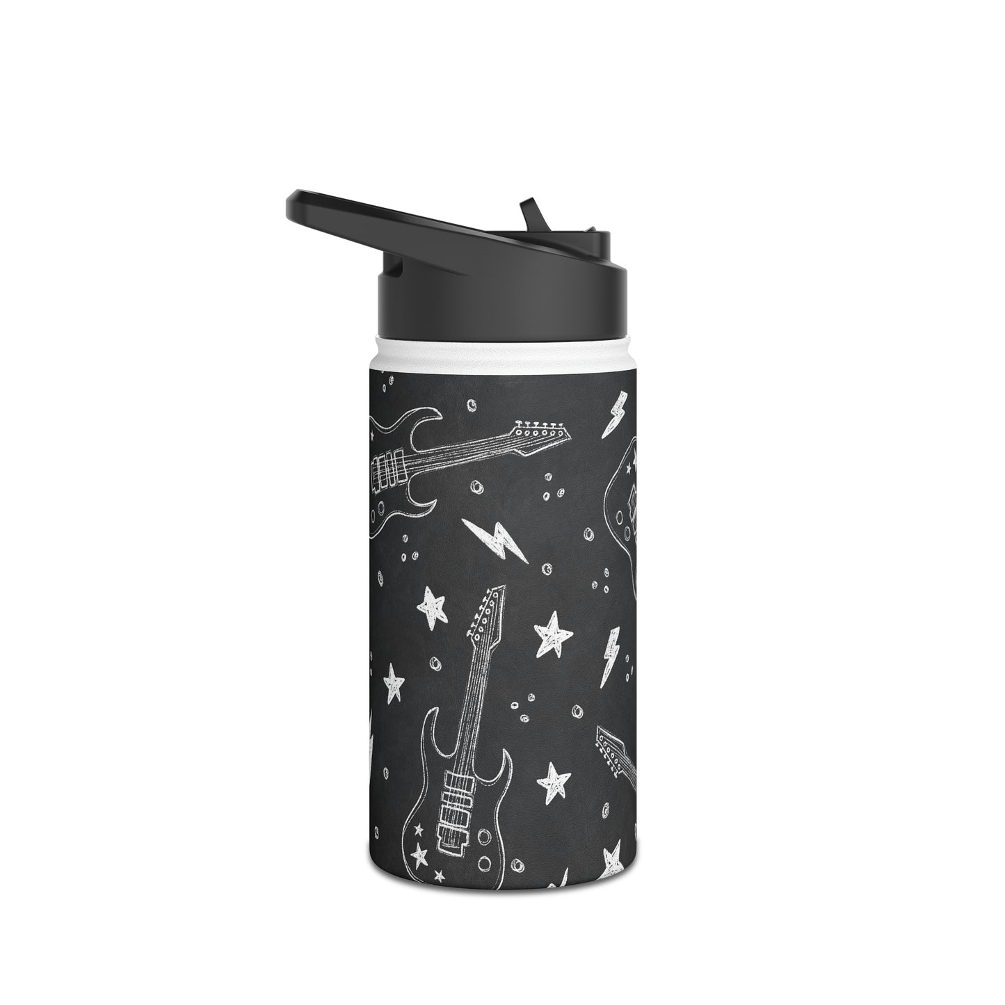 Rock On Stainless Steel Water Bottle, With Straw