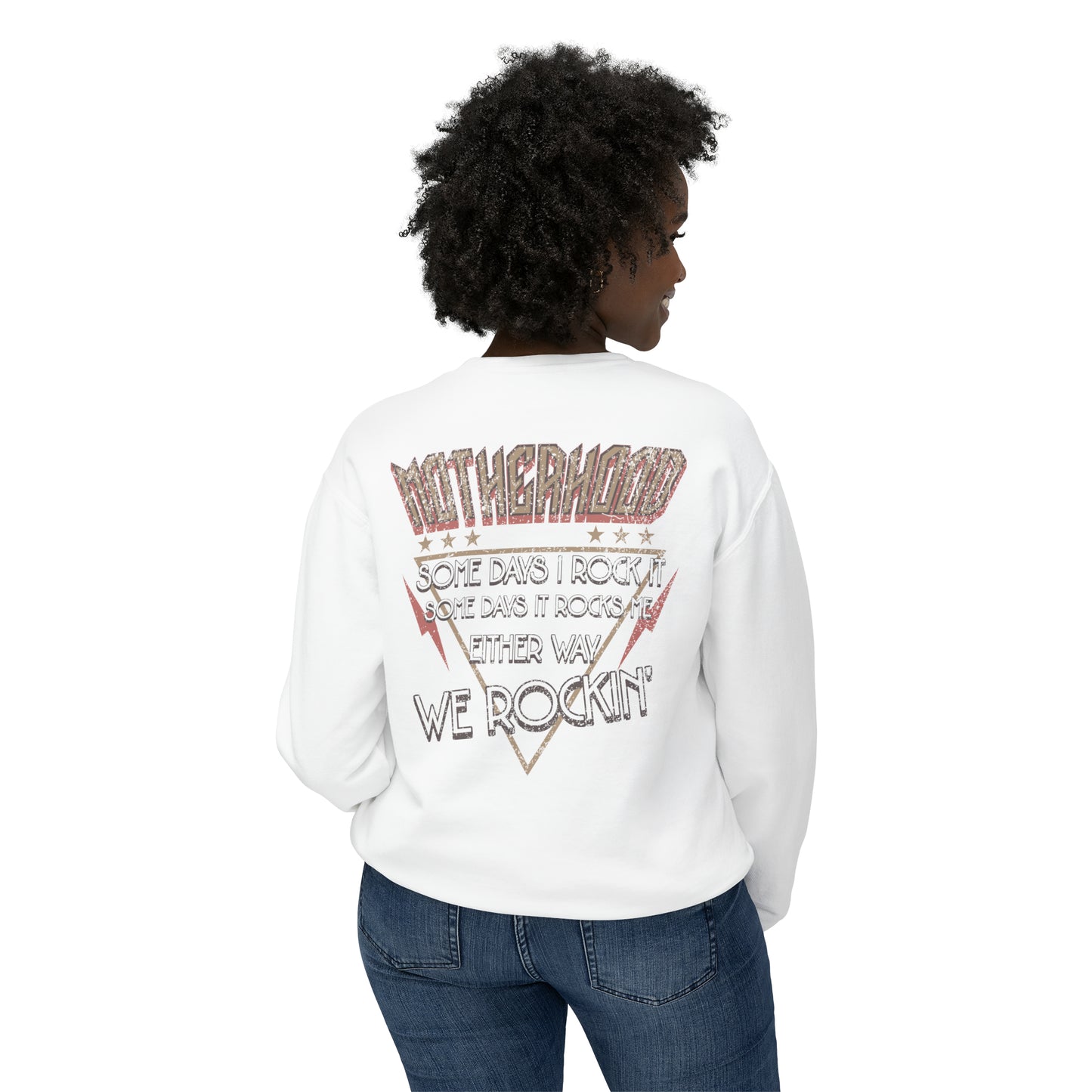 Rockin' Motherhood | Unisex Lightweight Crewneck Sweatshirt