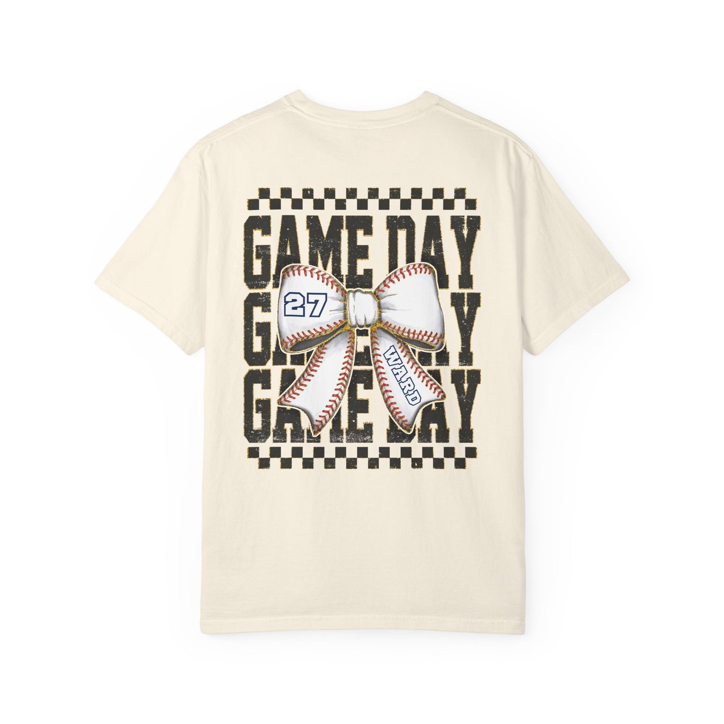 Personalized Game Day Bow Garment-Dyed Tee